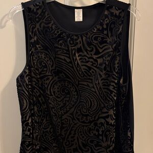 delicates Black Velvet Burnout Paisley Tank